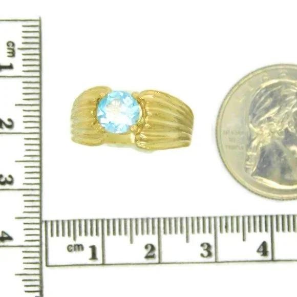 14k Yellow Gold Ladies Ring with March Stone - Picture 5 of 5